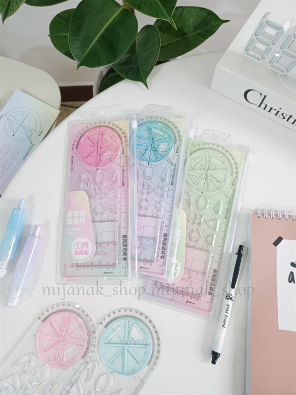 خطکش حرفه ای شفاف رنگی